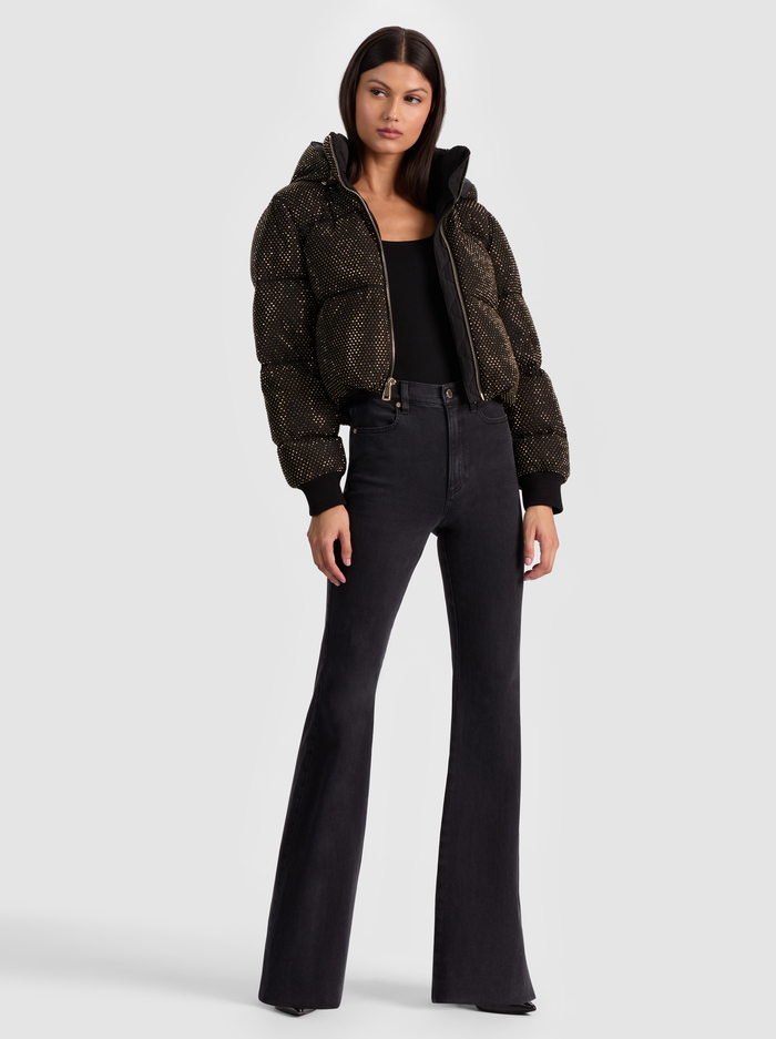 ROBENA EMBELLISHED PUFFER - BLACK/GOLD image 1 - Alice And Olivia