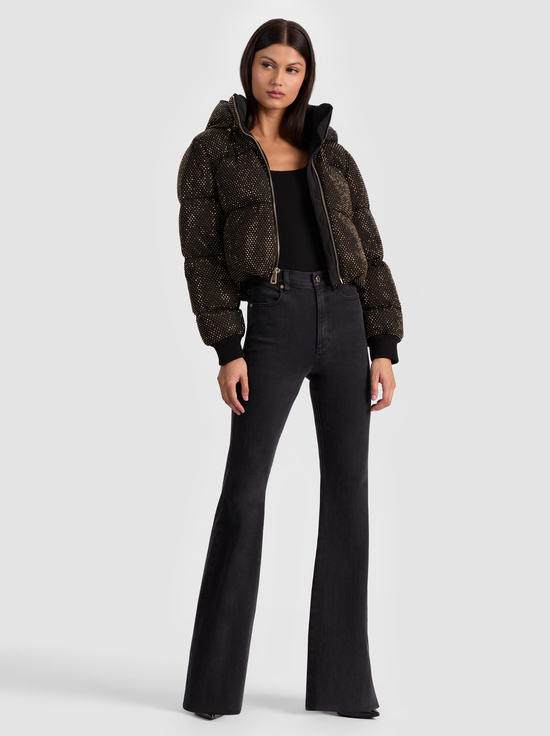 BLACK/GOLD-ROBENA EMBELLISHED PUFFER