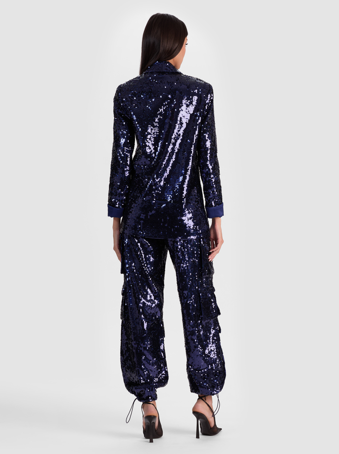 QUINCY SEQUIN BLAZER - MIDNIGHT BLUE image 2 - Alice And Olivia