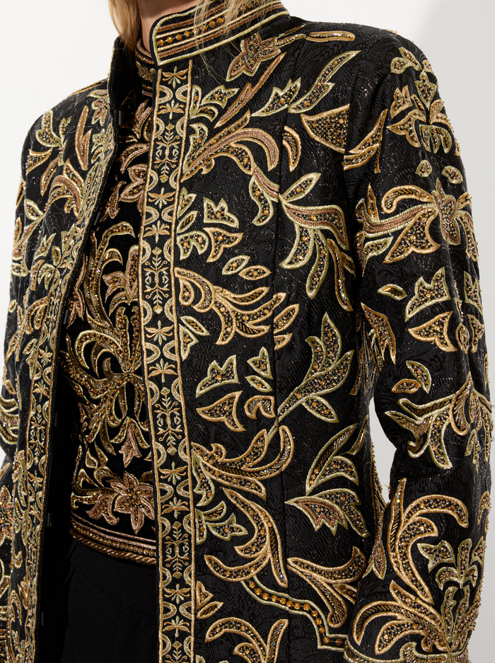 THOMAS EMBELLISHED COAT - BLACK/GOLD image 3 - Alice And Olivia