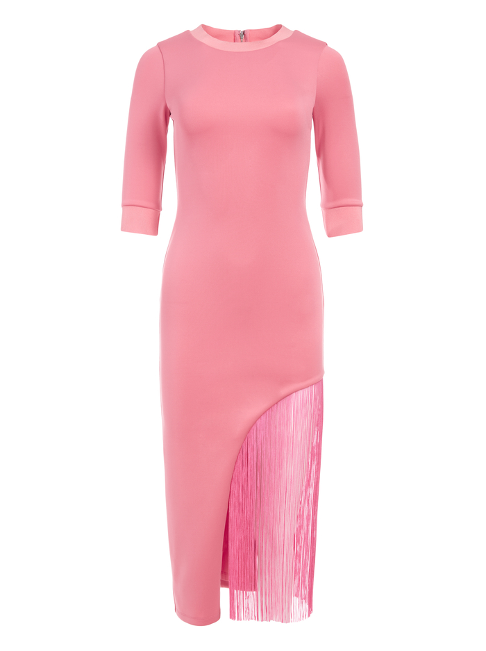 KEANNA ASYMMETRICAL FRINGE DRESS - CALYPSO PINK image 5 - Alice And Olivia