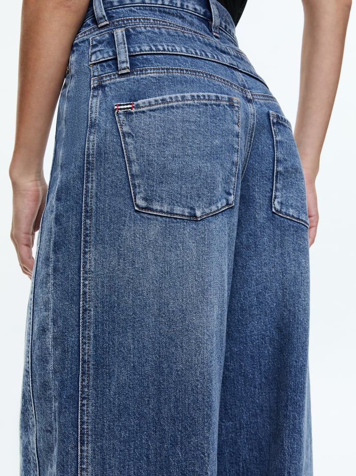 COOL DOUBLE WAISTBAND JEAN - BROOKLYN BLUE image 4 - Alice And Olivia