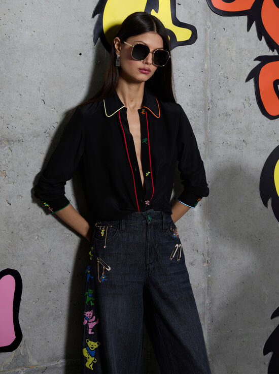 BLACK/MULTI-A+O X GRATEFUL DEAD WILLA BLOUSE