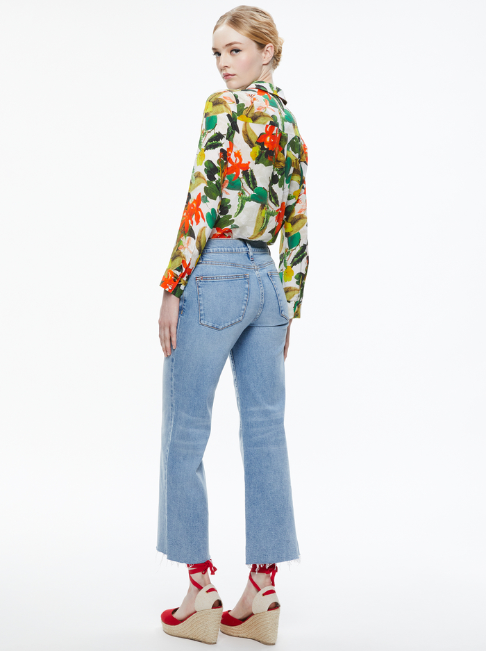 ELOISE BUTTON DOWN - TROPICAL SUNRISE OFF WHITE image 1 - Alice And Olivia
