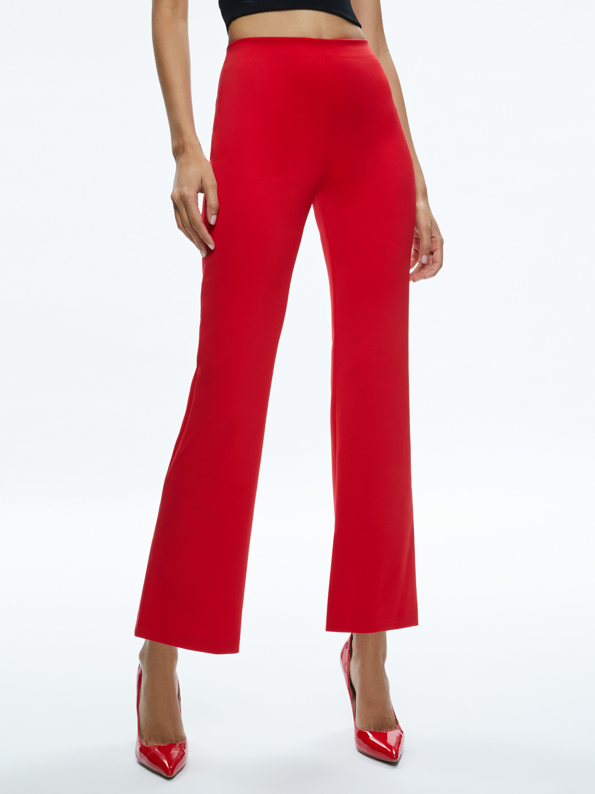 Alice and olivia red wide leg pants outlet
