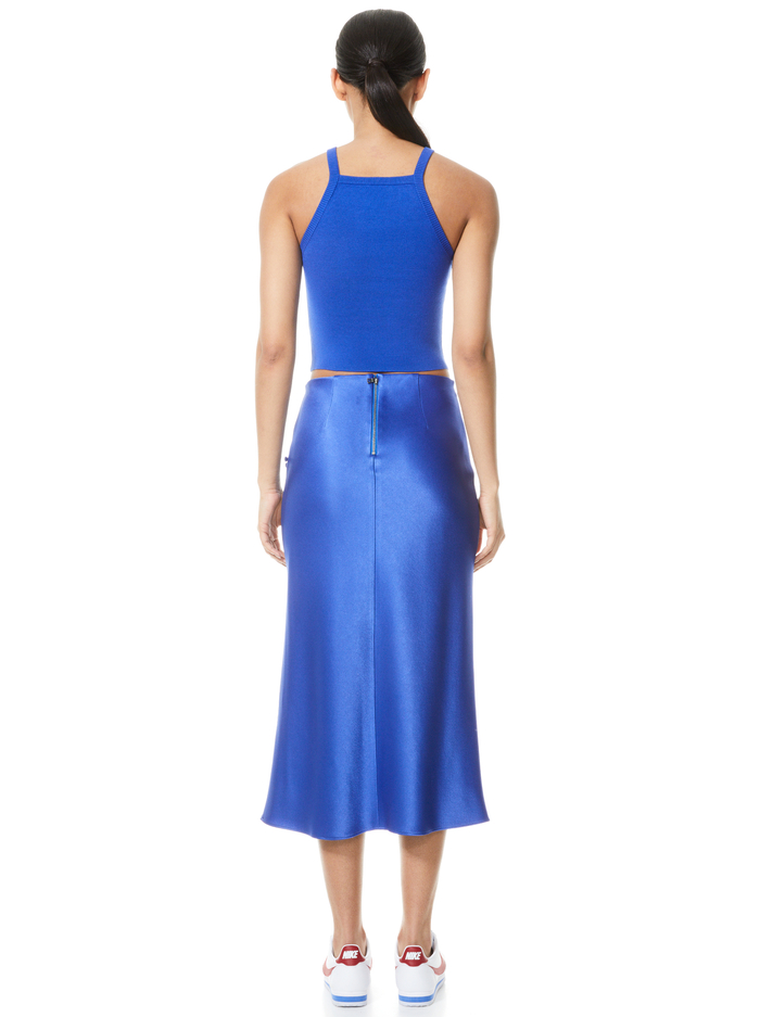 ALENE BUTTON SLIP SKIRT - COBALT image 1 - ALICE + OLIVIA