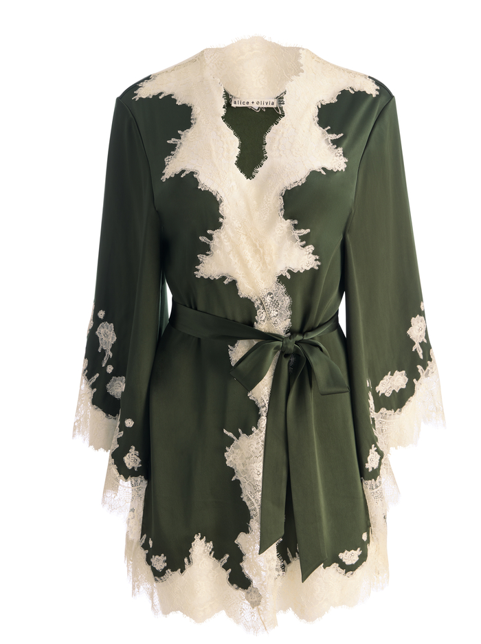 DREA LACE ROBE - DARK FERN image 5 - ALICE + OLIVIA