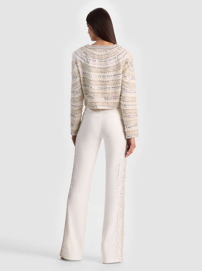 KIDMAN EMBELLISHED JACKET - OFF WHITE/SILVER image 3 - ALICE + OLIVIA
