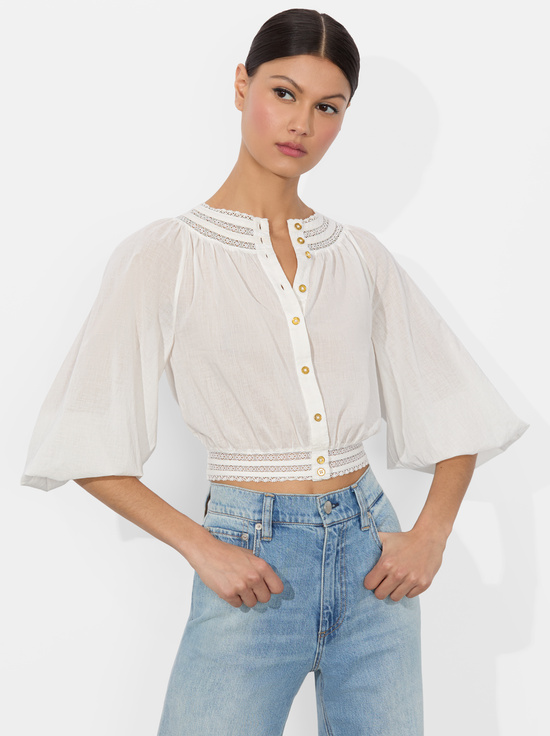 OFF WHITE-CHERELLE BUTTON DOWN BLOUSE