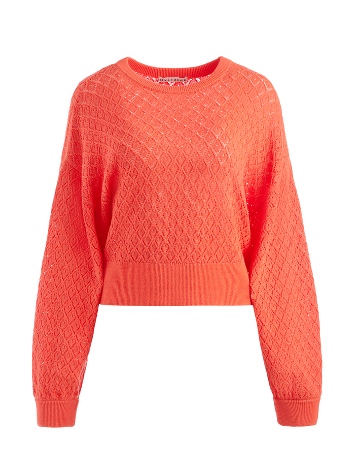 ANGELINE EASY CROP PULLOVER - BRIGHT CORAL image 5 - ALICE + OLIVIA