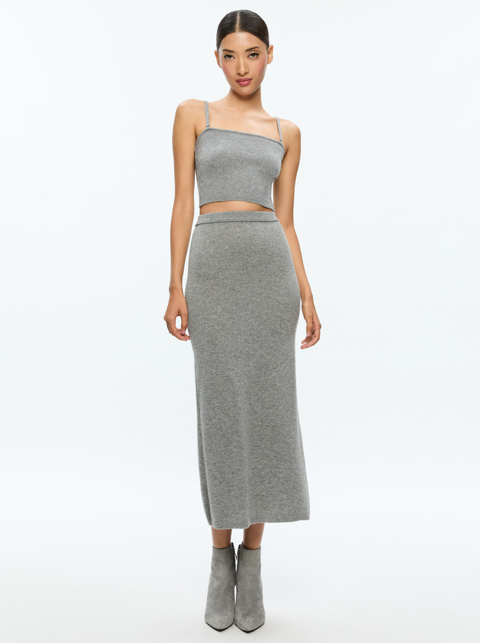 ALISON KNIT TOP - MEDIUM HEATHER GREY image 4 - Alice And Olivia