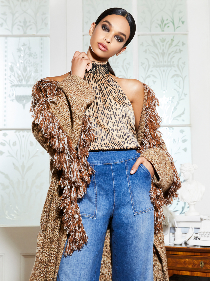 ALMIRA LEOPARD HALTER TOP - SPOTTED LEOPARD SM image 6 - Alice And Olivia