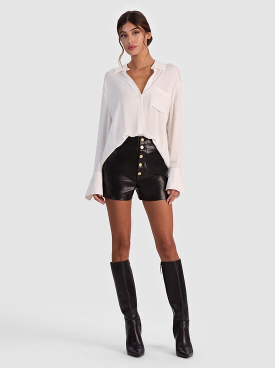 BLACK-BAYLOR VEGAN CORSET SHORT