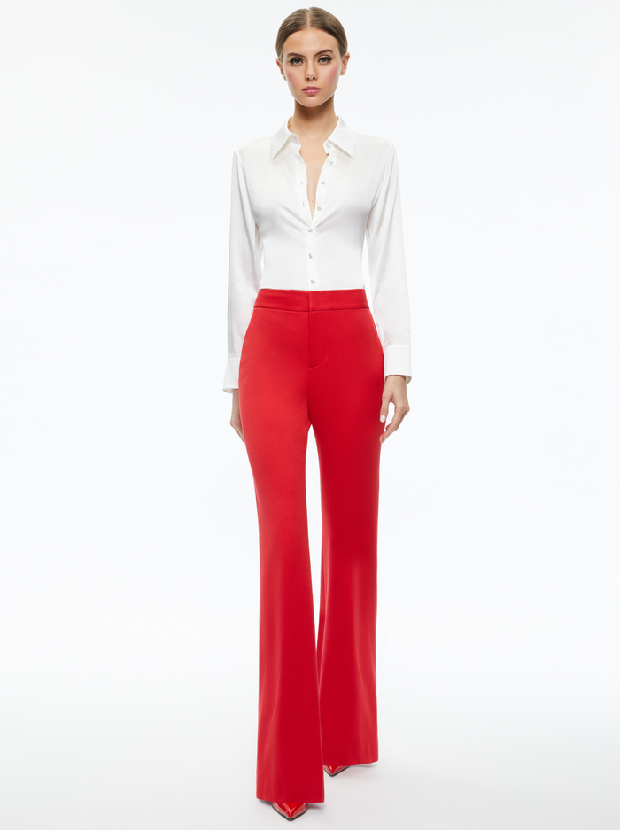 DEANNA HIGH RISE BOOTCUT PANT - PERFECT RUBY image 4 - ALICE + OLIVIA