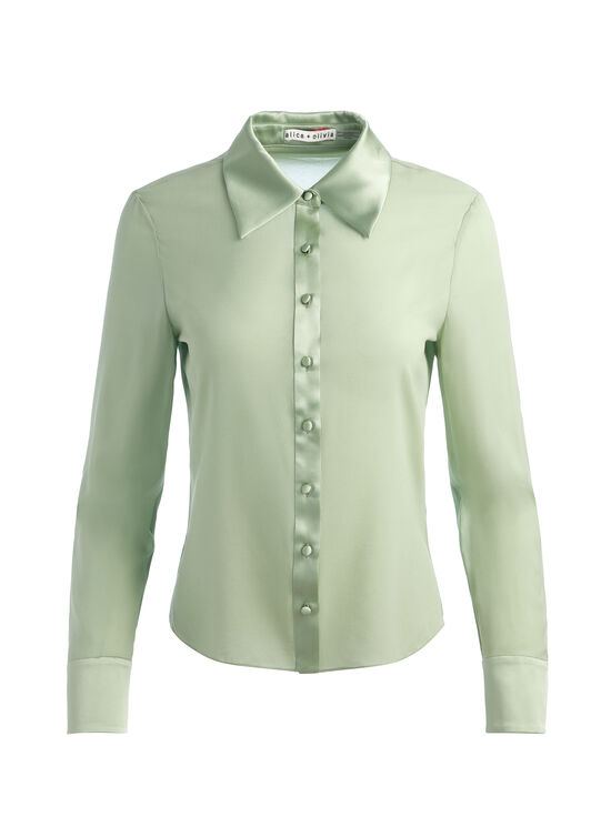 SAGE-WILLA 70S COLLAR SILK BLOUSE