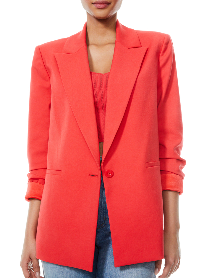 DENNY BOYFRIEND BLAZER - BRIGHT POPPY image 3 - Alice And Olivia