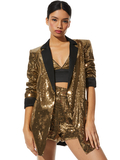 KYLIE SHAWL COLLAR SEQUIN JACKET - BRONZE/BLACK
