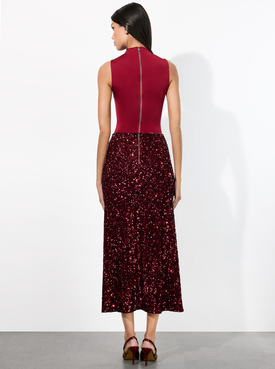 GARNET-MAEVE SEQUIN SLIP SKIRT