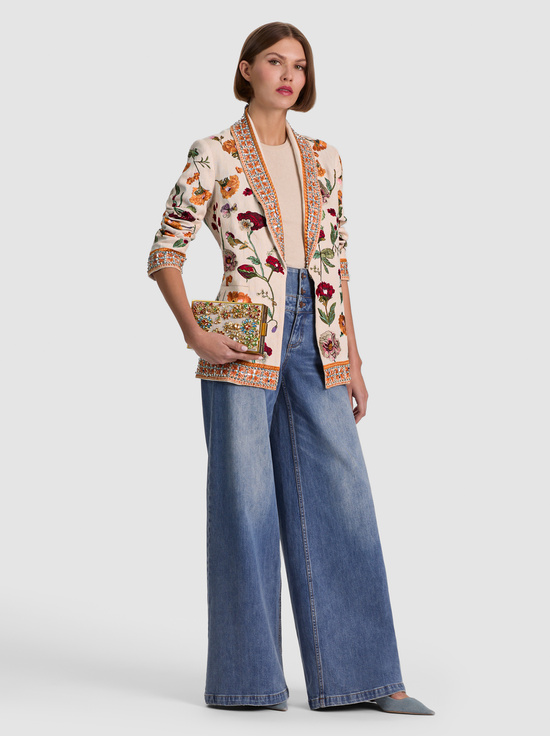 NATURAL/MULTI-KAYLA EMBELLISHED CLUTCH