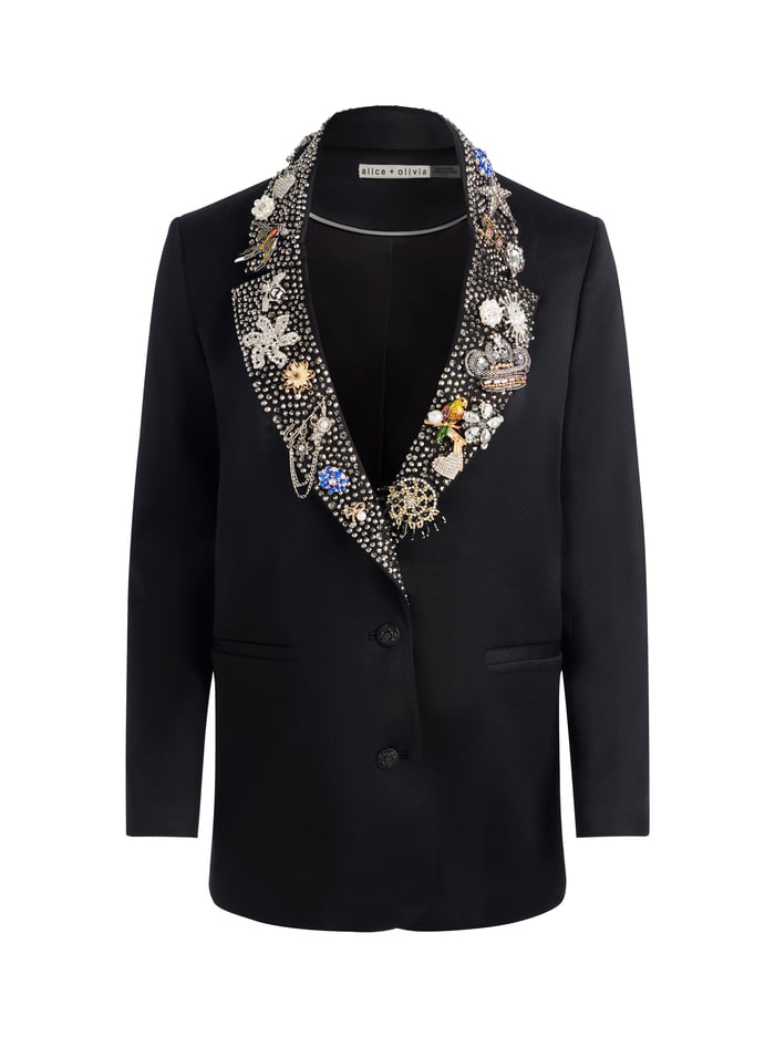 ELNA EMBELLISHED BLAZER - BLACK image 5 - Alice And Olivia