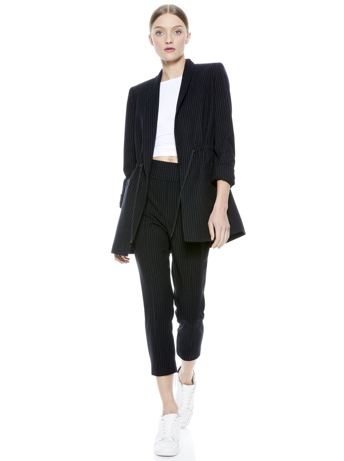 TOKYO PINSTRIPE JOGGER - BLACK/WHITE image 3 - ALICE + OLIVIA