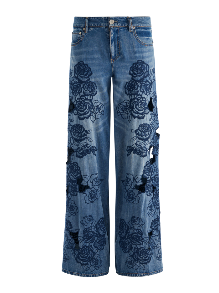 SIDNEY LASER-CUT JEAN - BROOKLYN BLUE image 5 - ALICE + OLIVIA
