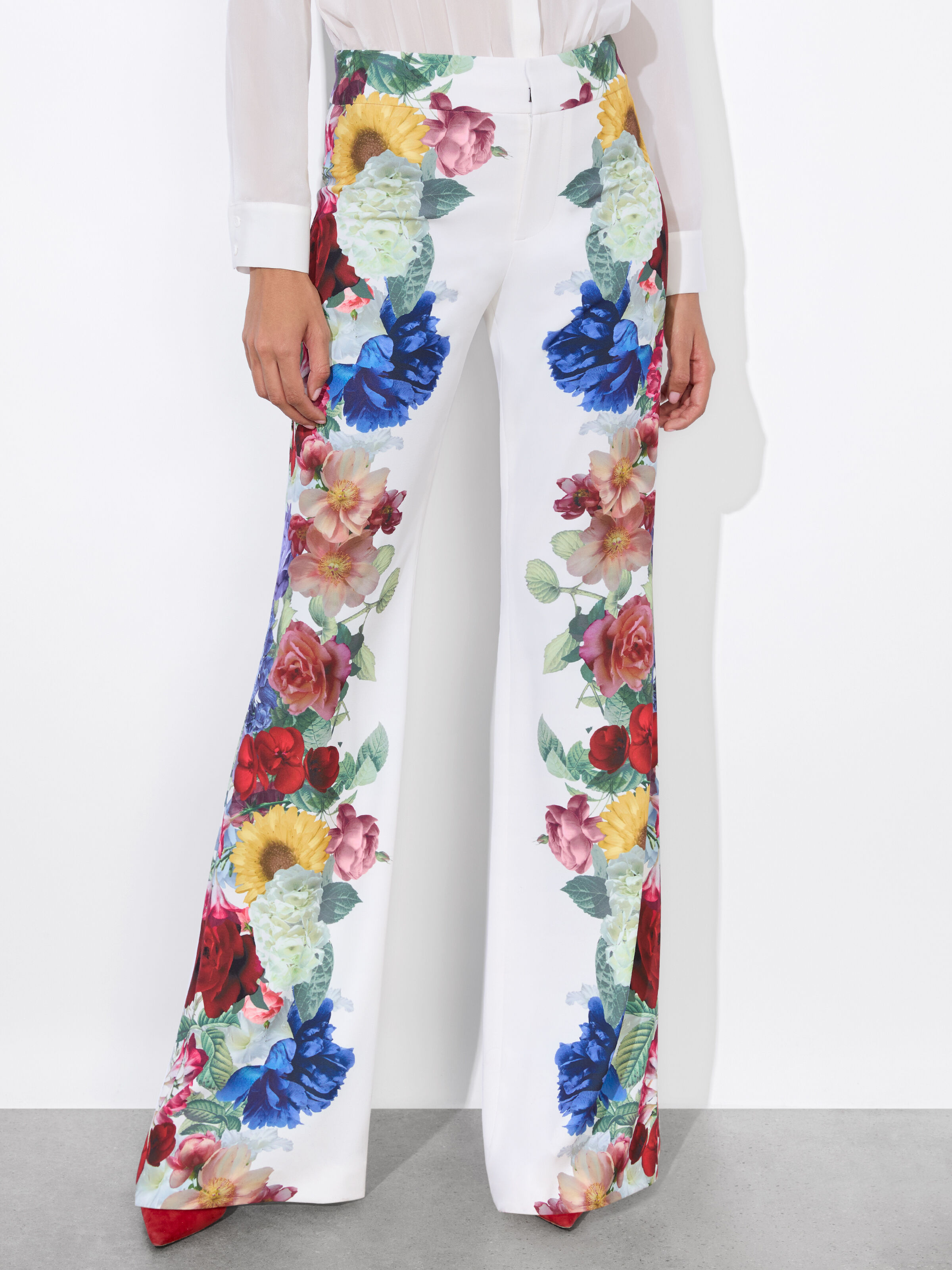 Andrew Pant In Garden Brunch Off White | Alice + Olivia