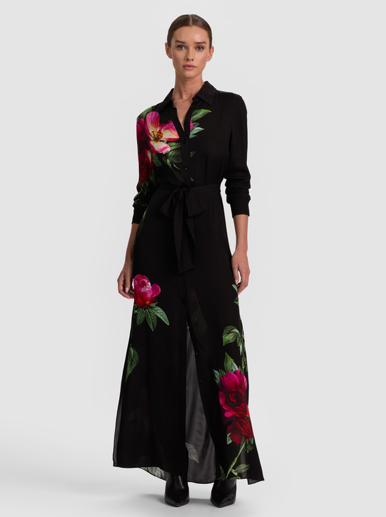 EMPRESS BLOOM BLACK-CHASSIDY MAXI SHIRT DRESS
