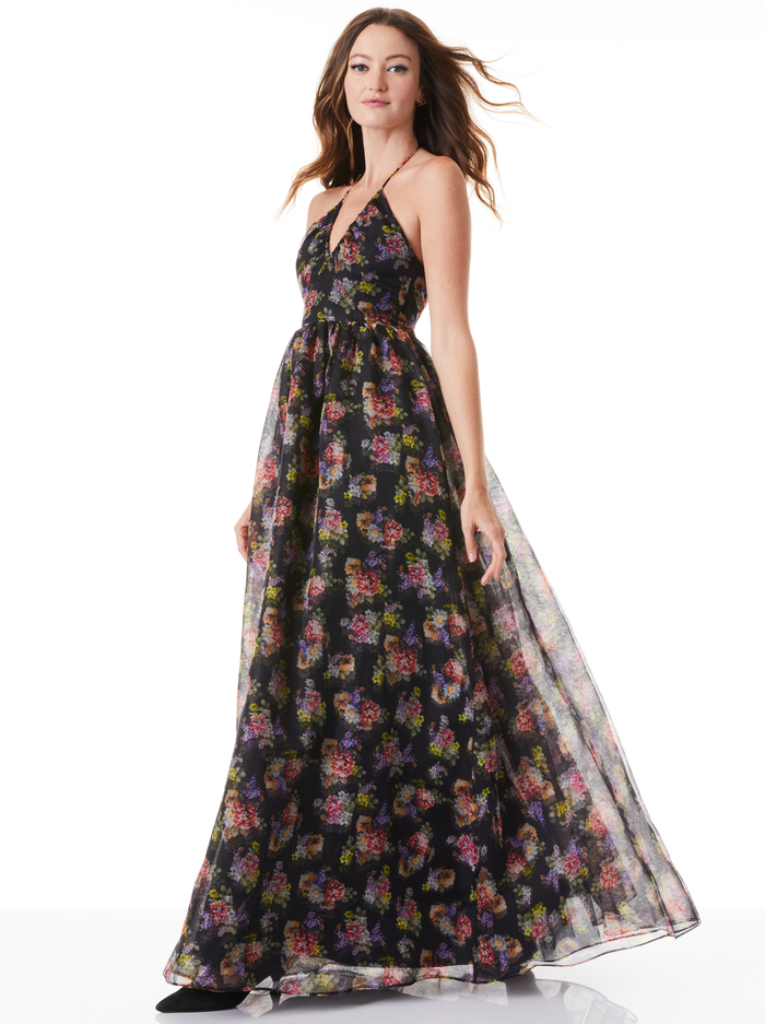 SAORI PRINCESS GOWN - MAGNOLIA FLORAL BLACK image 2 - Alice And Olivia