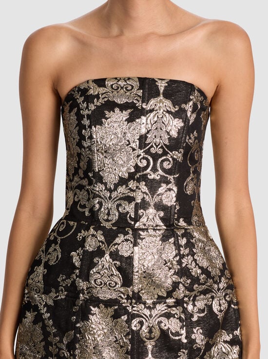BLACK/GOLD-GERDA STRUCTURED MINI DRESS