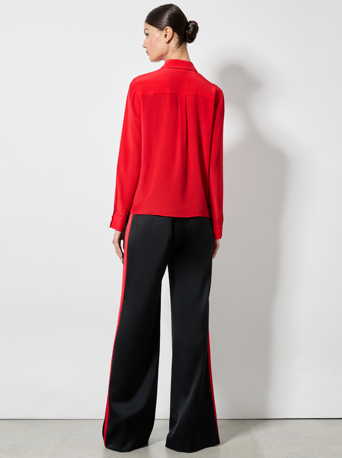 WILLA SILK BLOUSE - BRIGHT RUBY image 2 - Alice And Olivia