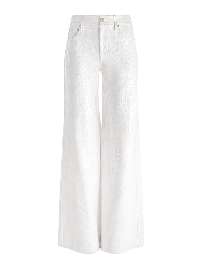 TRISH VEGAN CROC PANT - OFF WHITE image 5 - Alice And Olivia