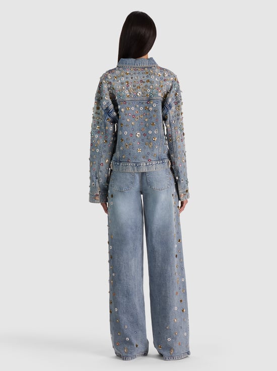 FIONA VINTAGE BLUE-JESSE EMBELLISHED DENIM JACKET