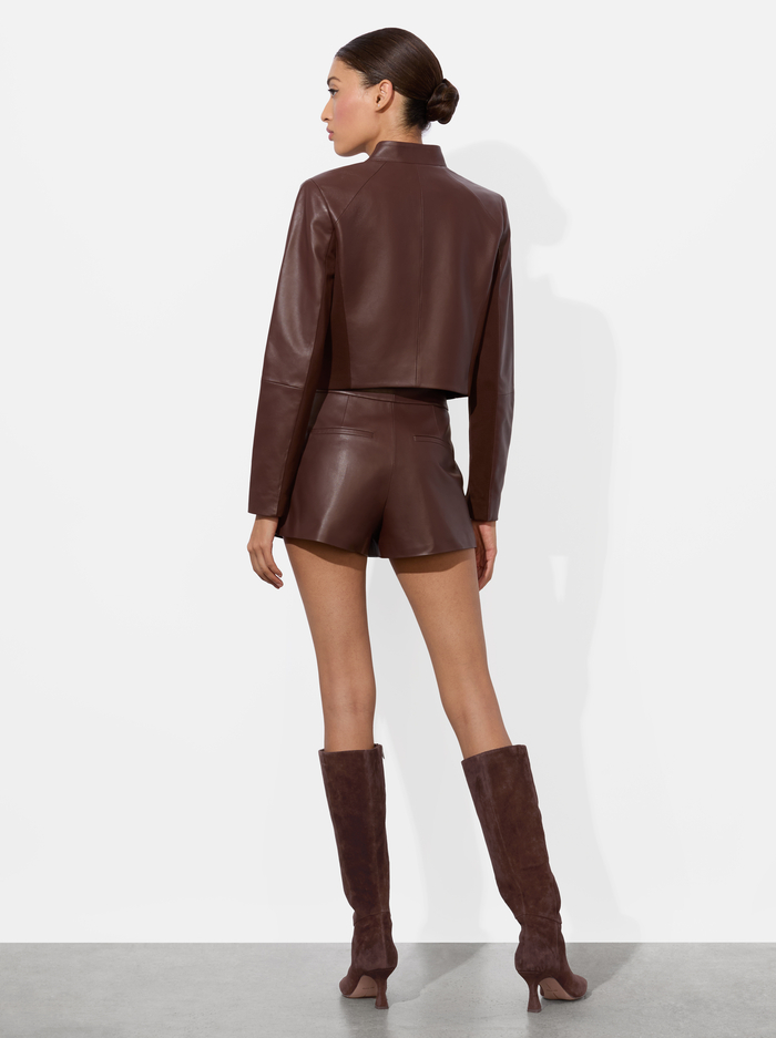 NEW HARVEY LEATHER JACKET - MOCHA image 2 - Alice And Olivia