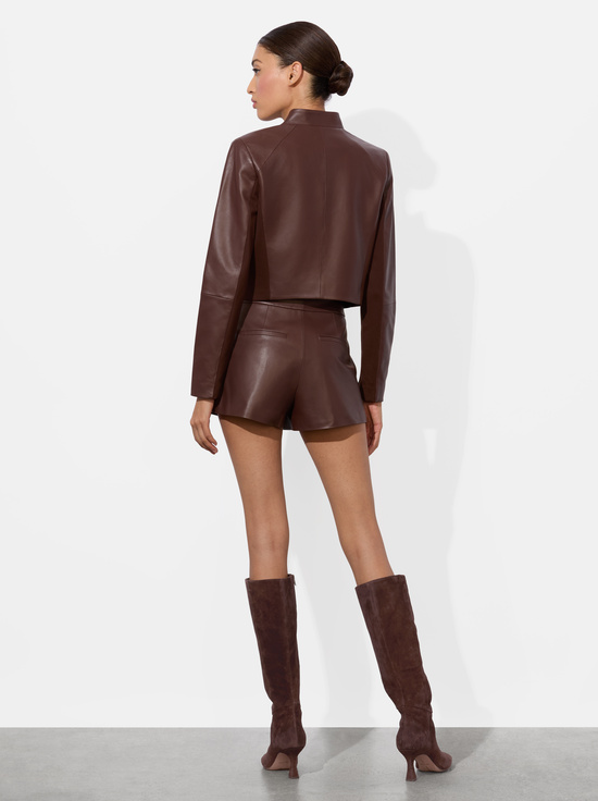 MOCHA-NEW HARVEY LEATHER JACKET