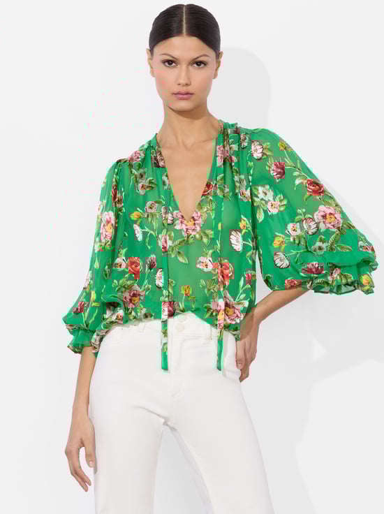 HAMPTONS FLORAL SMALL-MORANNE BLOUSE