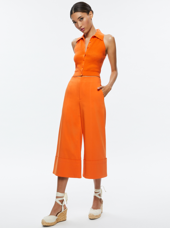 MILES COLLARED TANK - LIGHT MANGO image 4 - Alice And Olivia