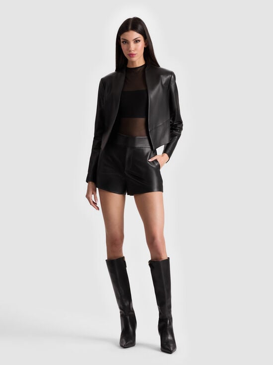 BLACK-CADY LEATHER SHORT
