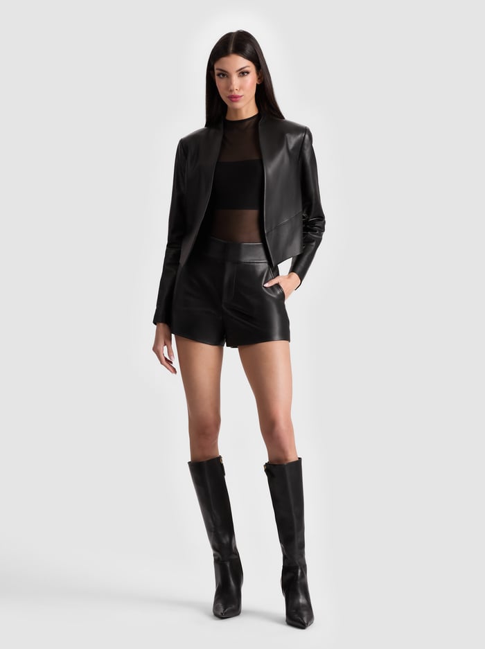CADY LEATHER SHORT - BLACK image 1 - Alice And Olivia