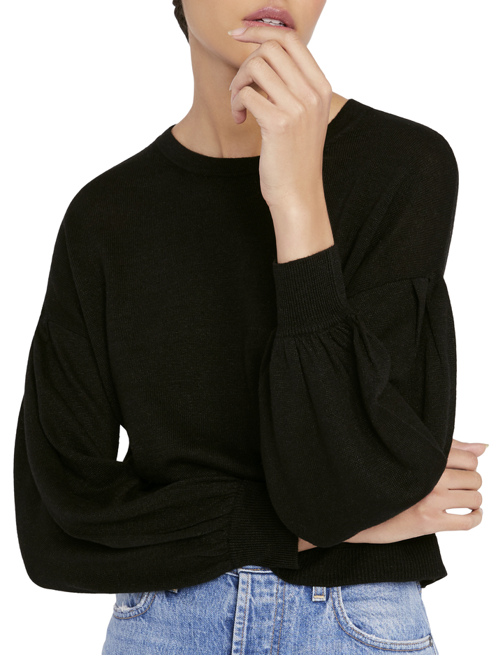 ANSLEY BLOUSON SLEEVE PULLOVER - BLACK image 3 - Alice And Olivia