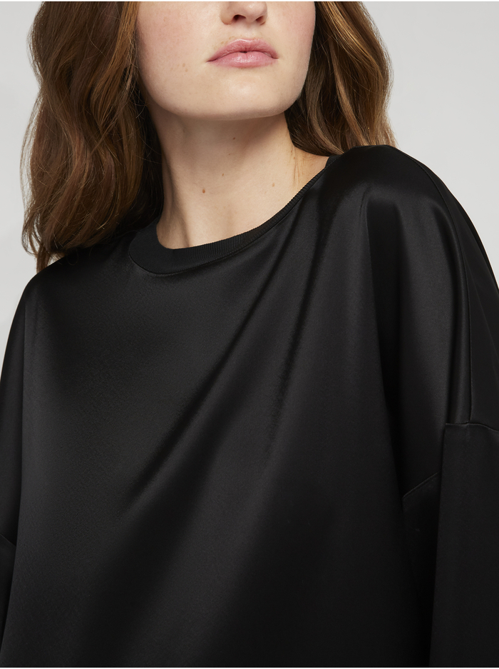 DREA CREW NECK SWEATSHIRT DRESS - BLACK image 1 - ALICE + OLIVIA