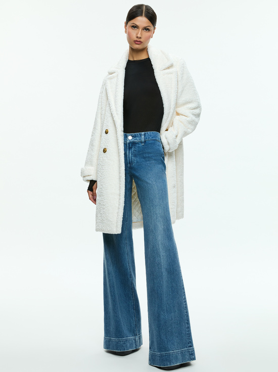 OFF WHITE-TOWNES TEDDY PEACOAT
