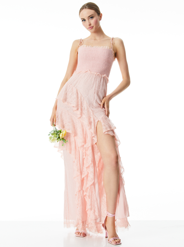 JOCELYN RUFFLE MAXI DRESS - ENGLISH ROSE image 2 - Alice And Olivia