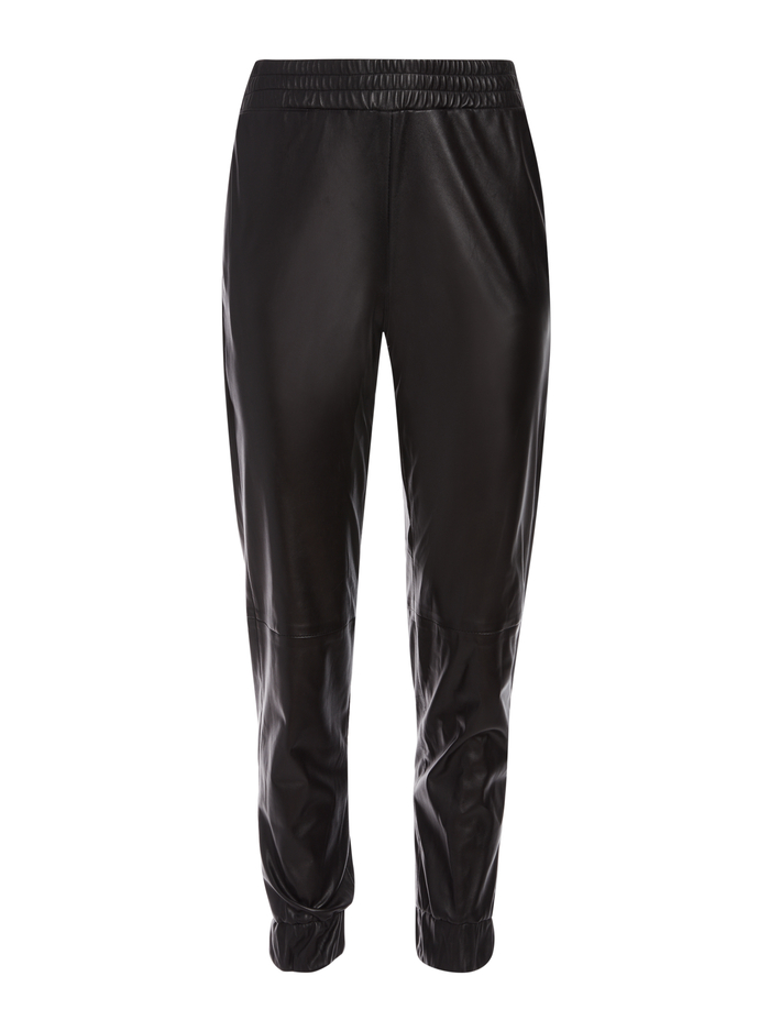 PETE VEGAN LEATHER JOGGER - BLACK image 5 - Alice And Olivia