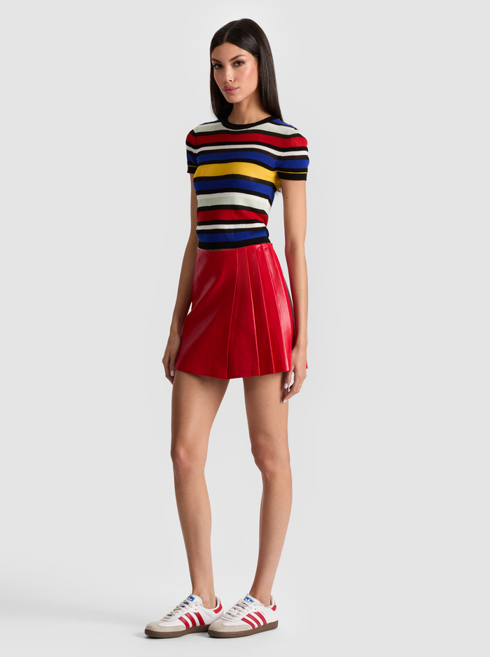 TONI VEGAN MINI SKIRT - PERFECT RUBY image 4 - Alice And Olivia