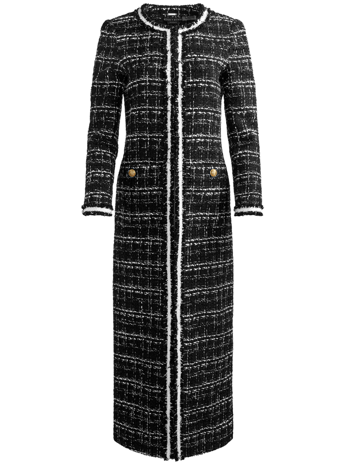 KIDMAN MAXI JACKET - BLACK/OFF WHITE image 5 - Alice And Olivia