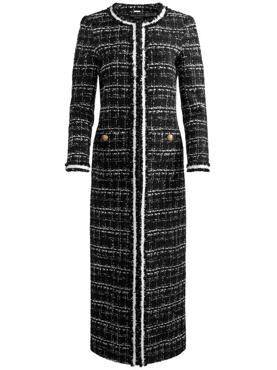 BLACK/OFF WHITE-KIDMAN MAXI JACKET