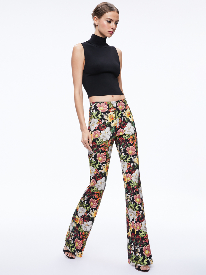 BRYNLEE BOOTCUT PANT - JUNIPER FLORAL BLACK image 2 - ALICE + OLIVIA