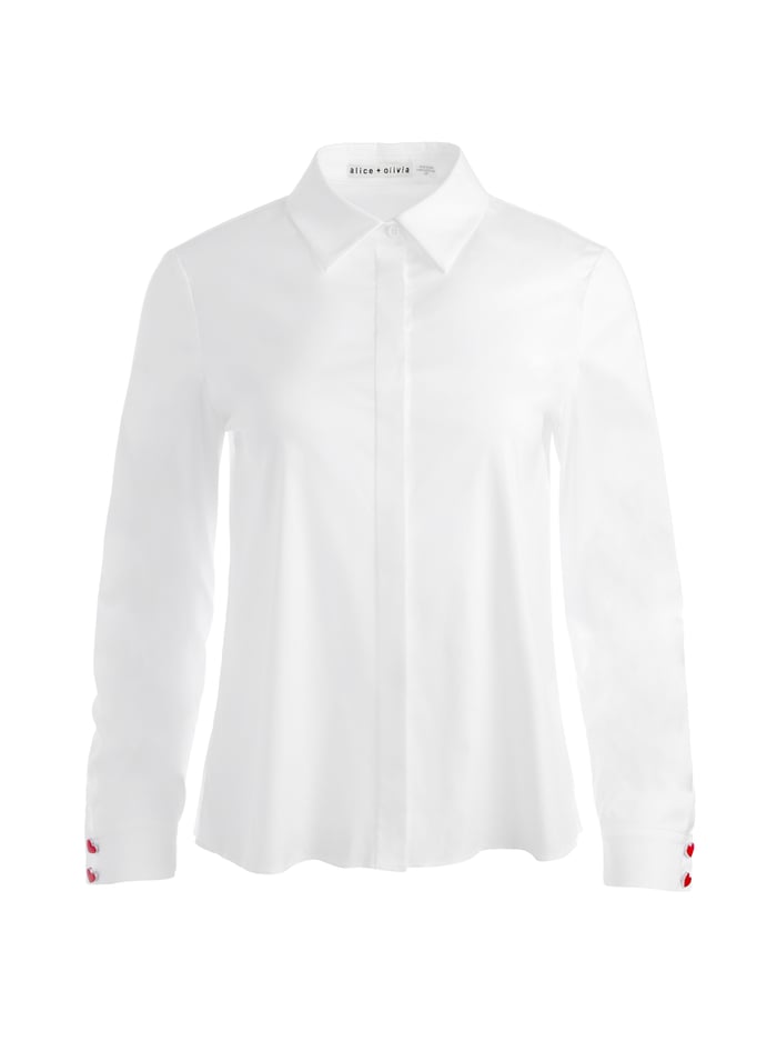 WILLA SILK BLOUSE - WHITE image 5 - Alice And Olivia