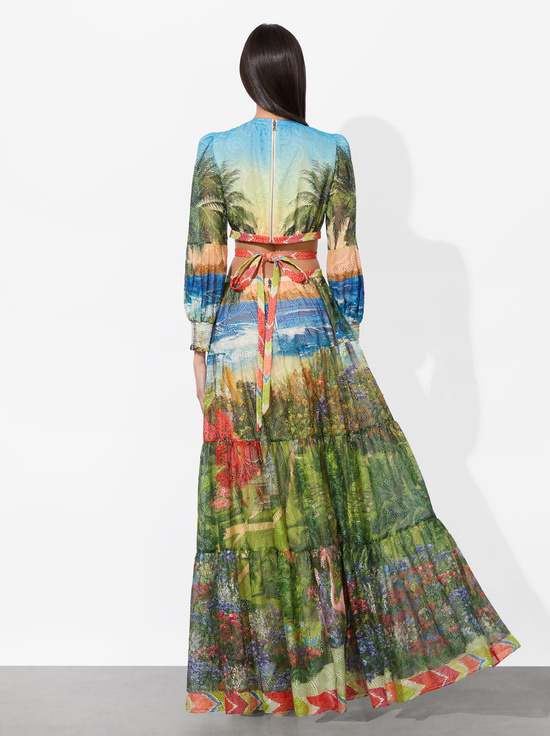 ISLAND DREAMS MULTI-PATRICA TIERED DRESS